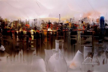  Gajoum Oil Painting - Kal Gajoum cityscape 05 with palette knife